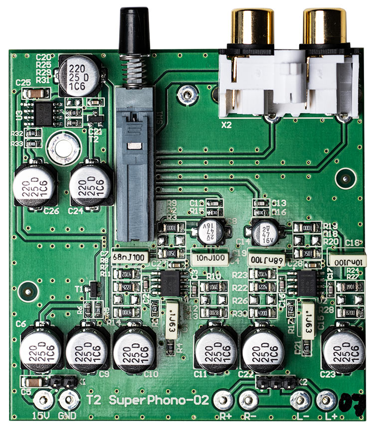 Pro-Ject T2 Super Phono Turntable/Built-in phono preamp Internal Circuit Board View