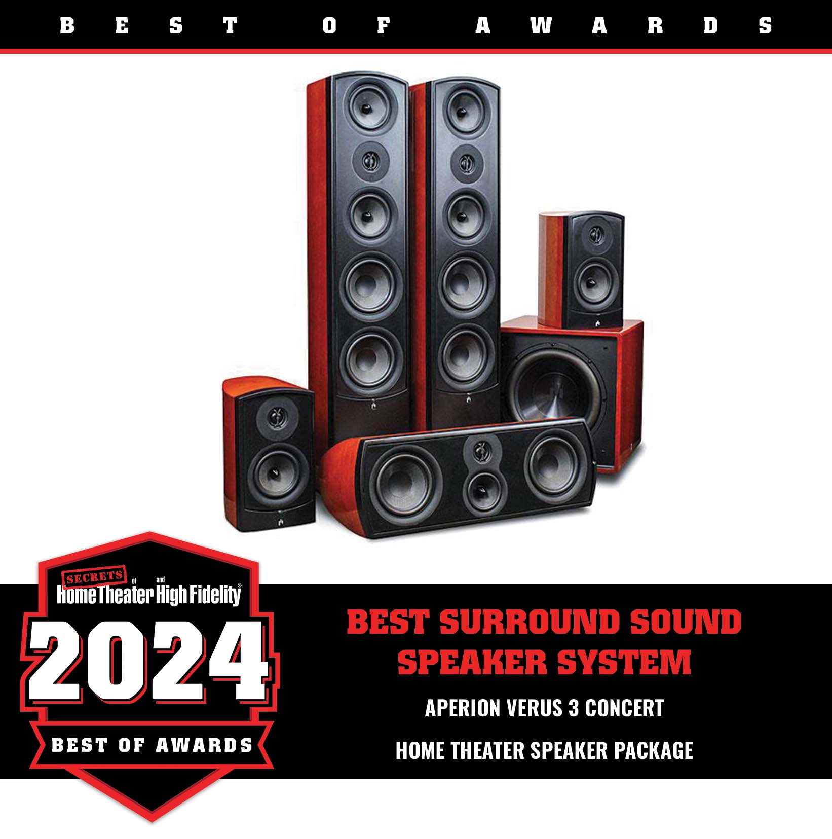 Aperion Verus 3 Concert Home Theater Speaker Package Best of Year Award