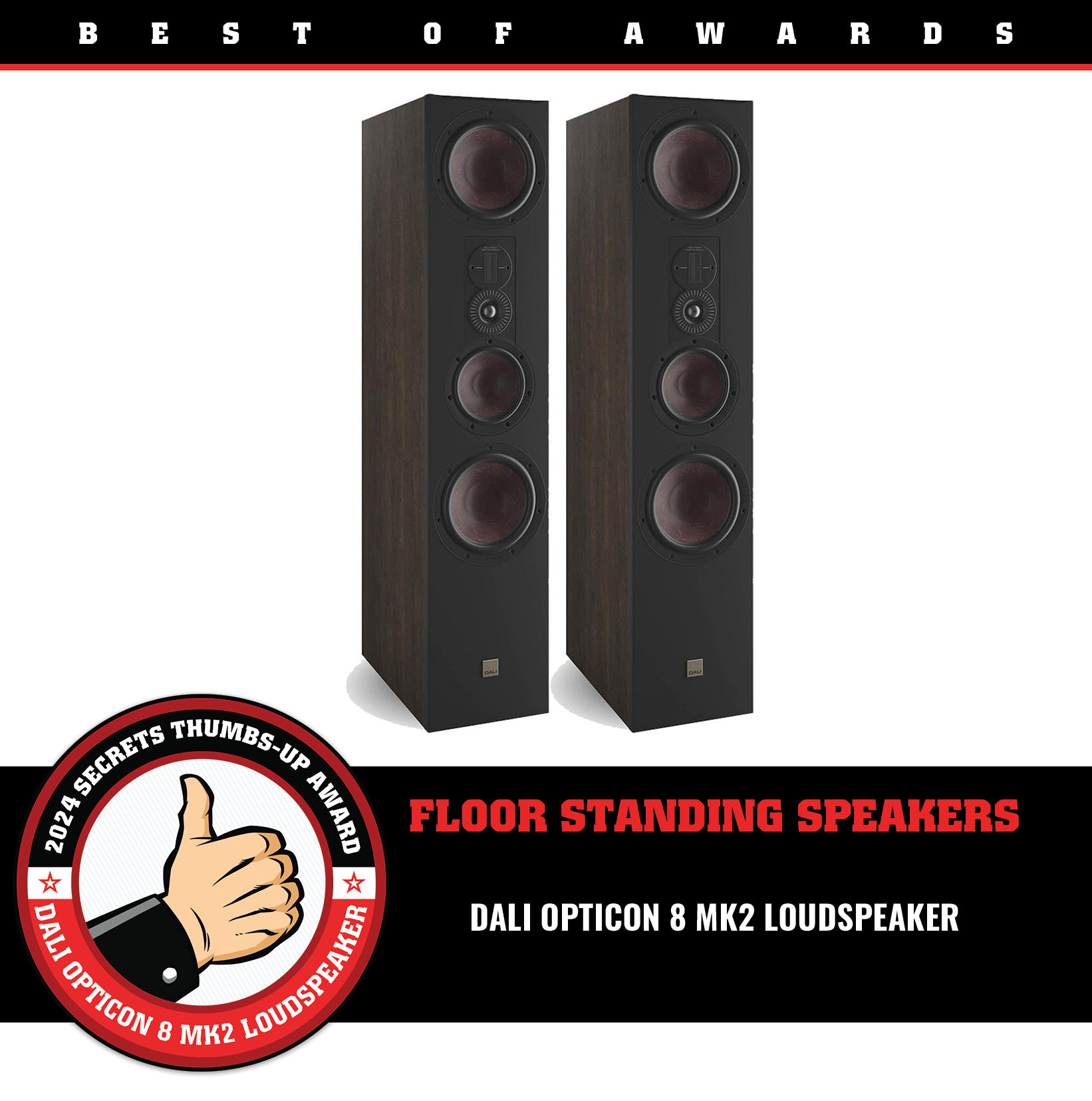 DALI OPTICON 8 MK2 Loudspeaker Thumbs-Up Award