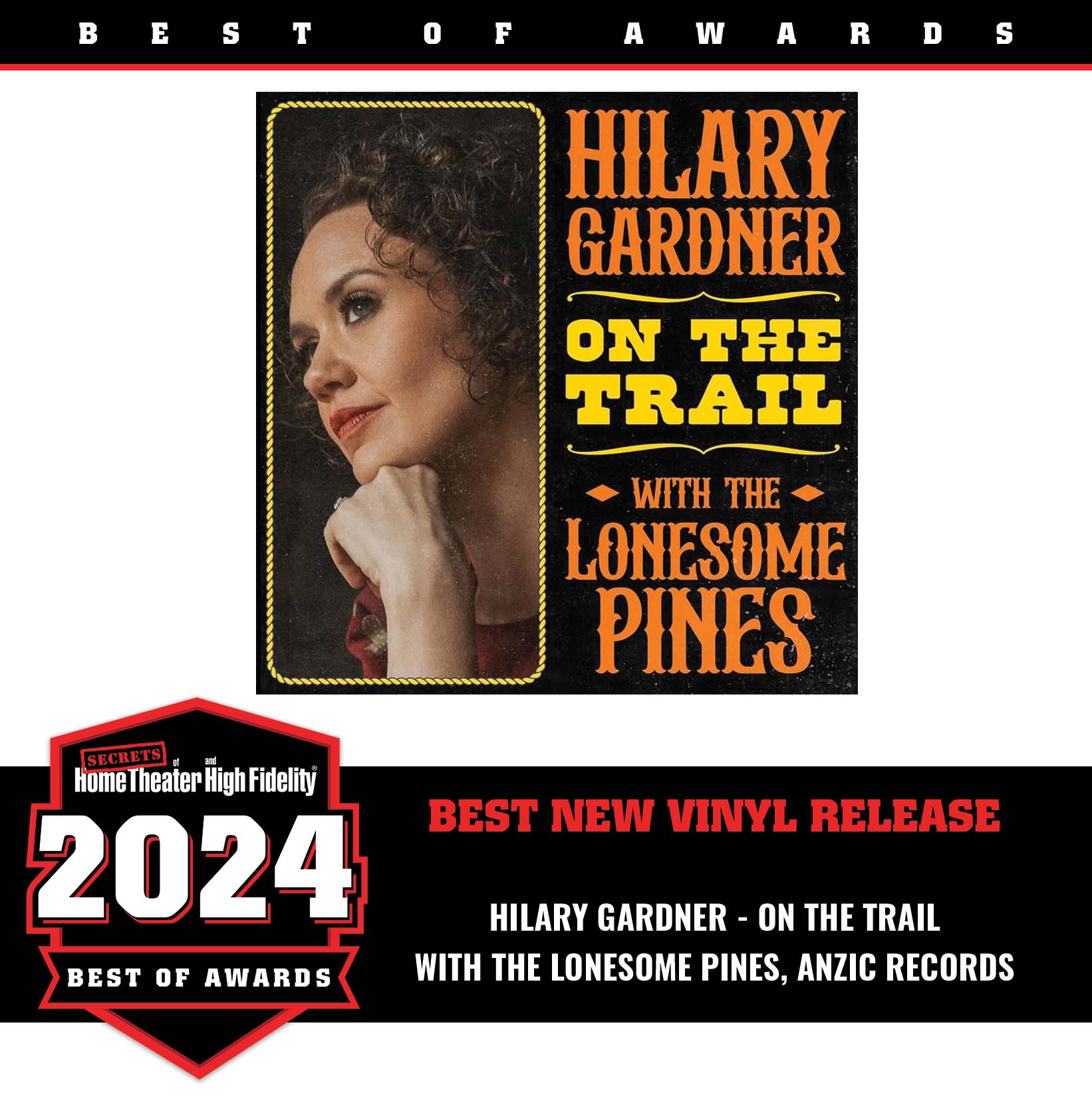 Hilary Gardner - On the Trail with The Lonesome Pines, Anzic Records Best Vinyl New Release Award