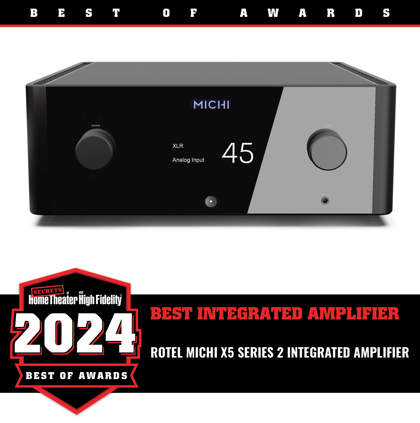 Rotel MICHI X5 Series 2 Integrated Amplifier Best of Year Award