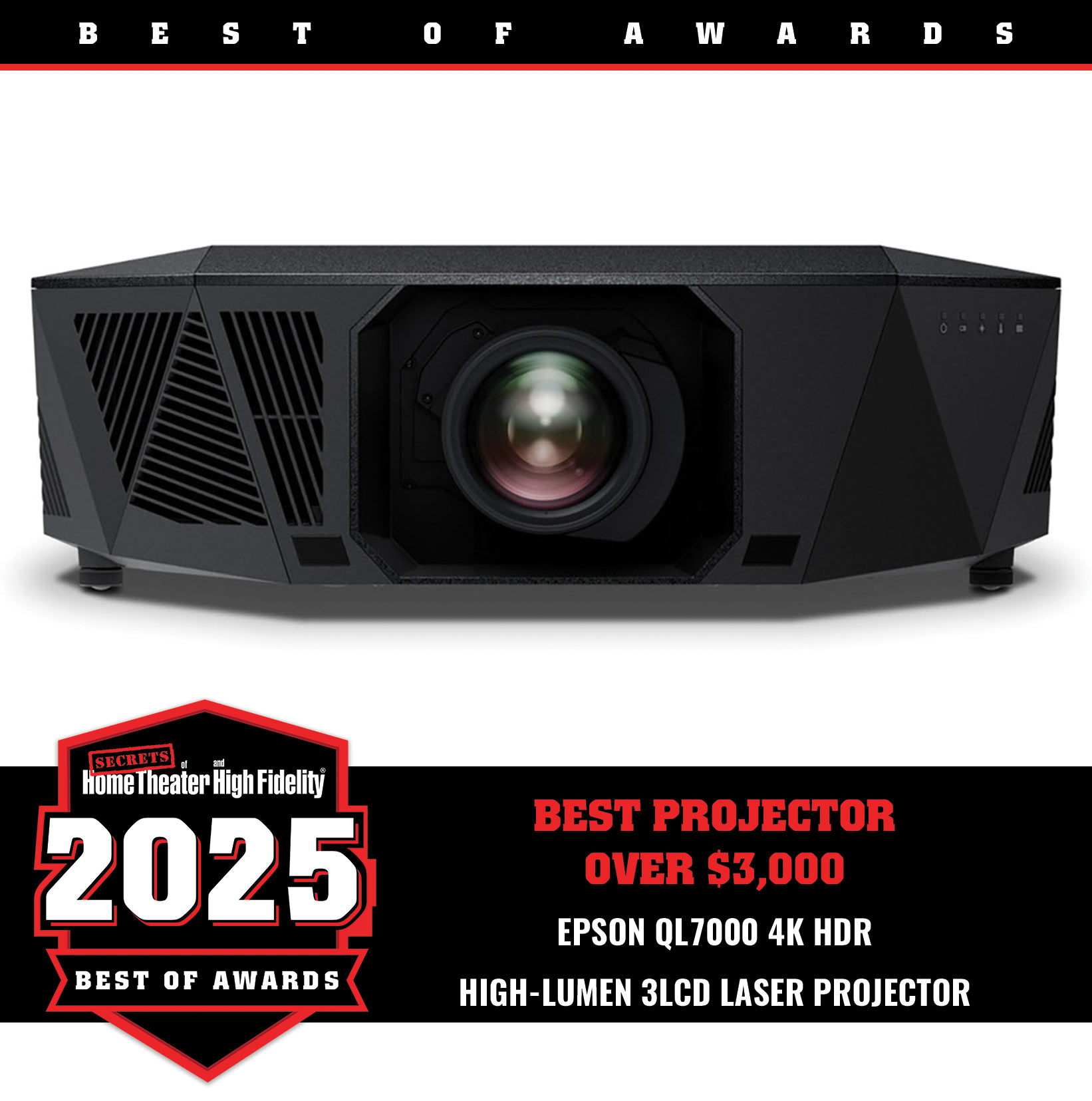Epson QL7000 4K HDR High-Lumen 3LCD Laser Projector Best of Year Award