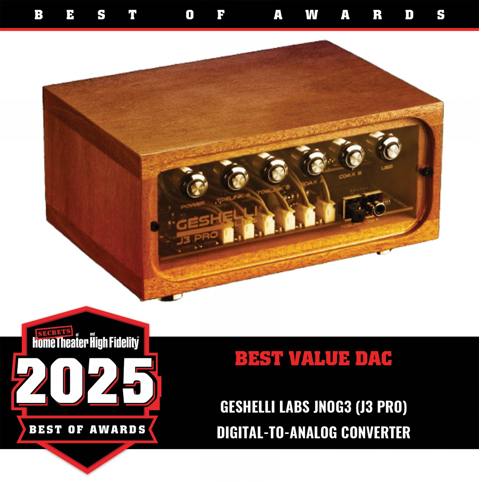 Geshelli Labs JNOG3 (J3 Pro) Digital-to-Analog Converter Best of Year Award
