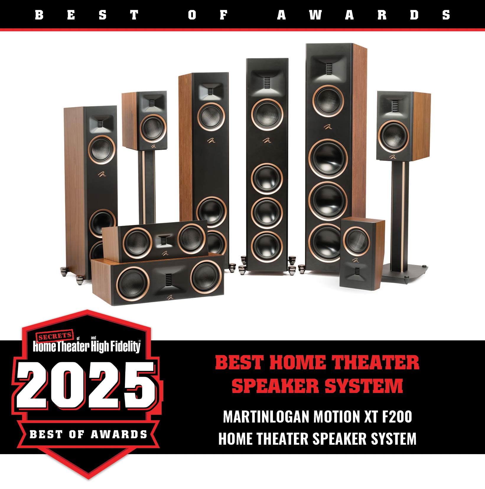 MartinLogan Motion XT F200 Home Theater Speaker System Best of Year Award