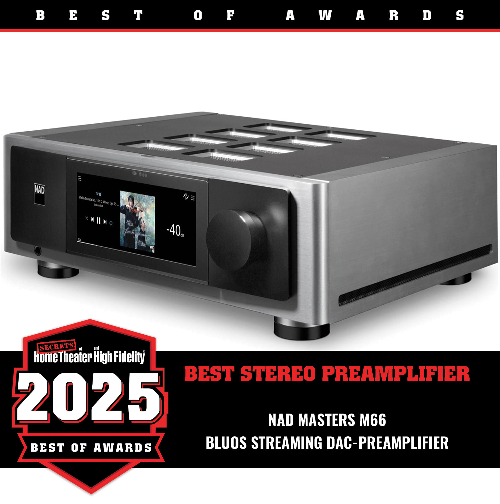 NAD Masters M66 BluOS Streaming DAC-Preamplifier Best of Year Award