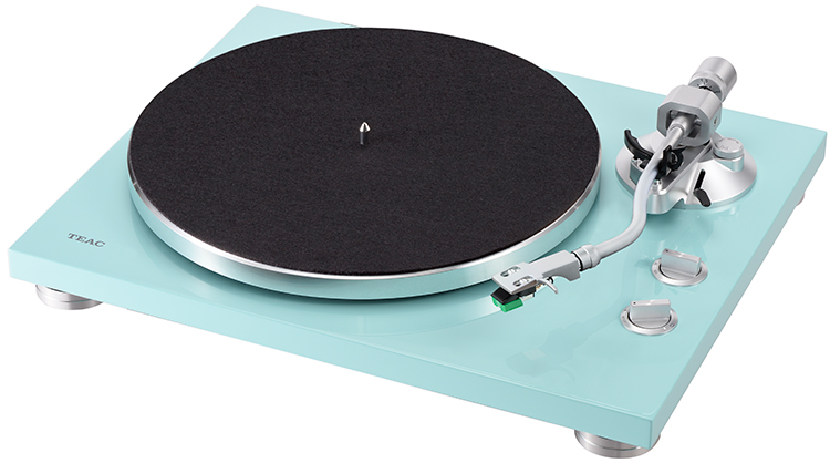 TEAC TN 400BT X/TB Turquoise Blue Limited Edition Analog Turntable Angle View