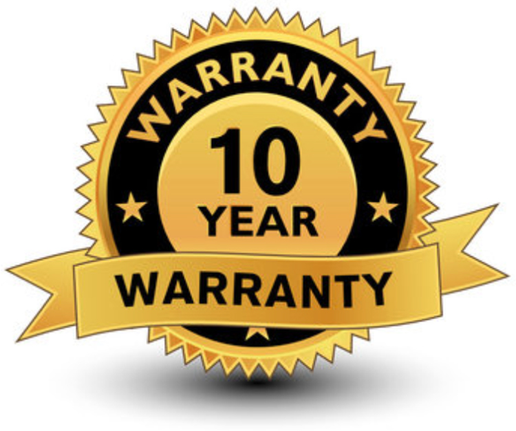 10 Year Warranty ribbon badge symbol icon