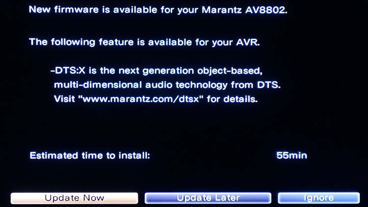 Marantz AV8802 DTS:X Firmware Announcement