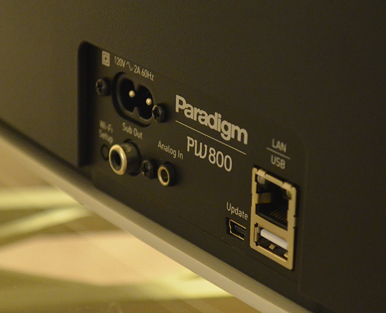 Paradigm PW 800 Wireless Speaker - Connectors