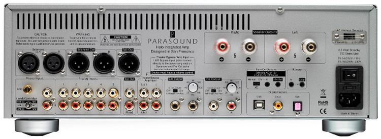 Parasound Halo 2.1 Channel Integrated Amplifier - Rear View