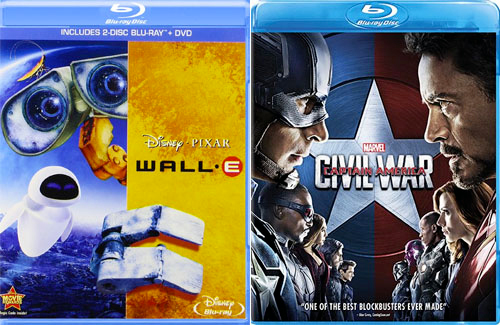 Wall-E And Captain America Blu-rays