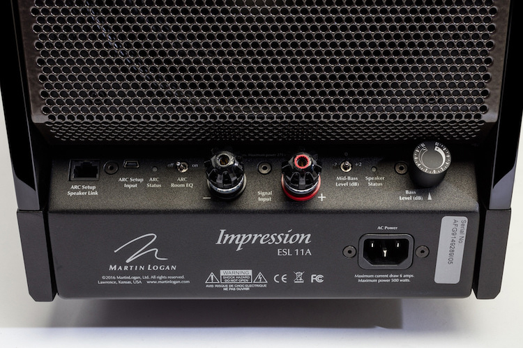 MartinLogan Impression ESL 11A Electrostatic Speakers Rear Panel