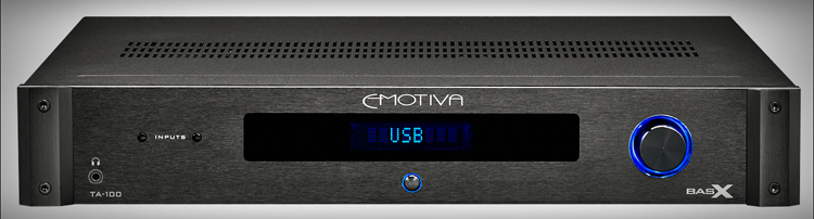 Emotiva TA-100 Amp and Airmotive B1 Speakers, TA-100 Integrated Amp Front View