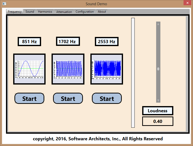 Sound Demonstration Program User Interface