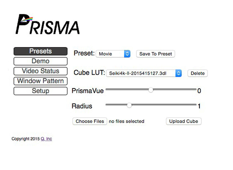 Murideo Prisma Video Processor Browser Interface