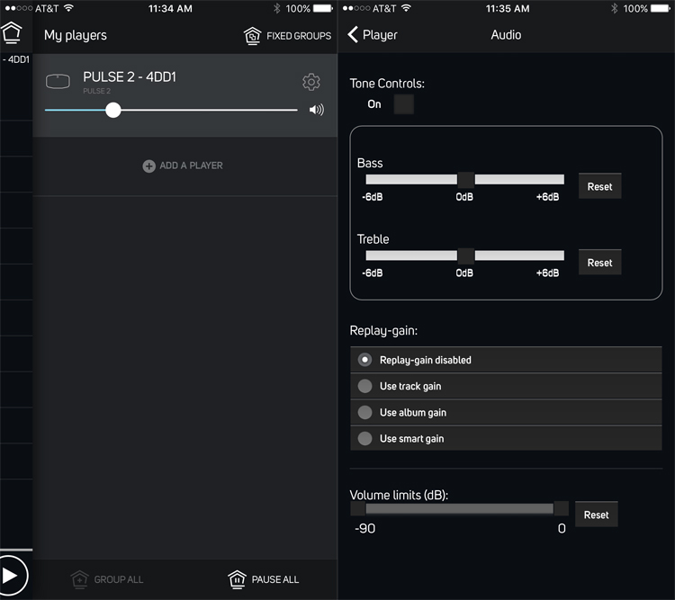 Bluesound Pulse 2 All-In-One Streaming Music System Setup Menu