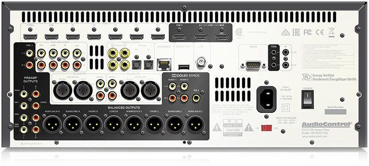 AudioControl Maestro M9 Surround Sound Processor - Rear View