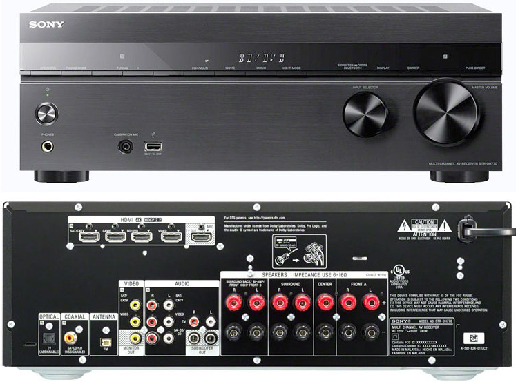 Sony STRD-H550 Budget AVR Front and Back Views