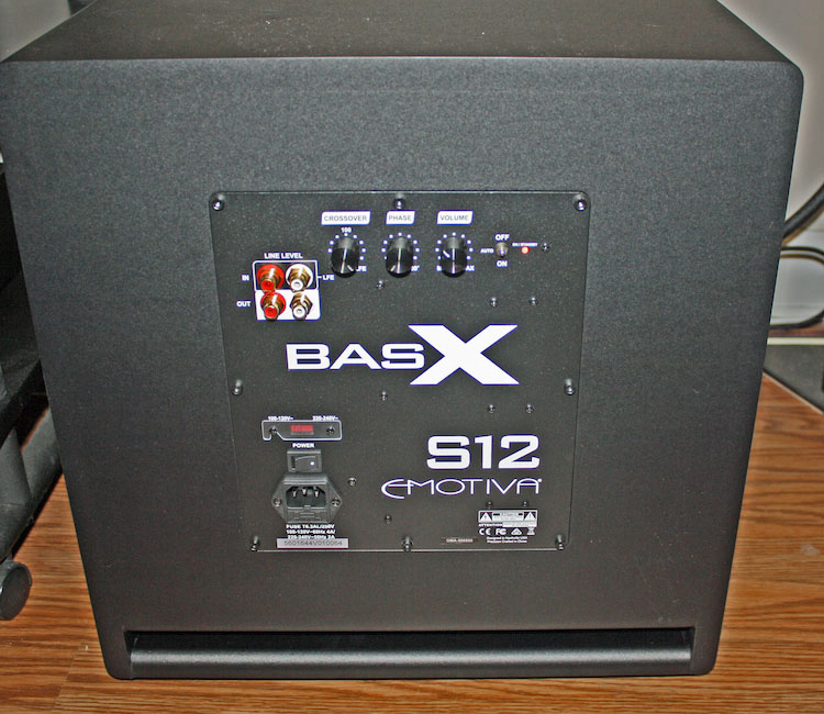 Emotiva BasX Home Theater Audio System - S12 Back