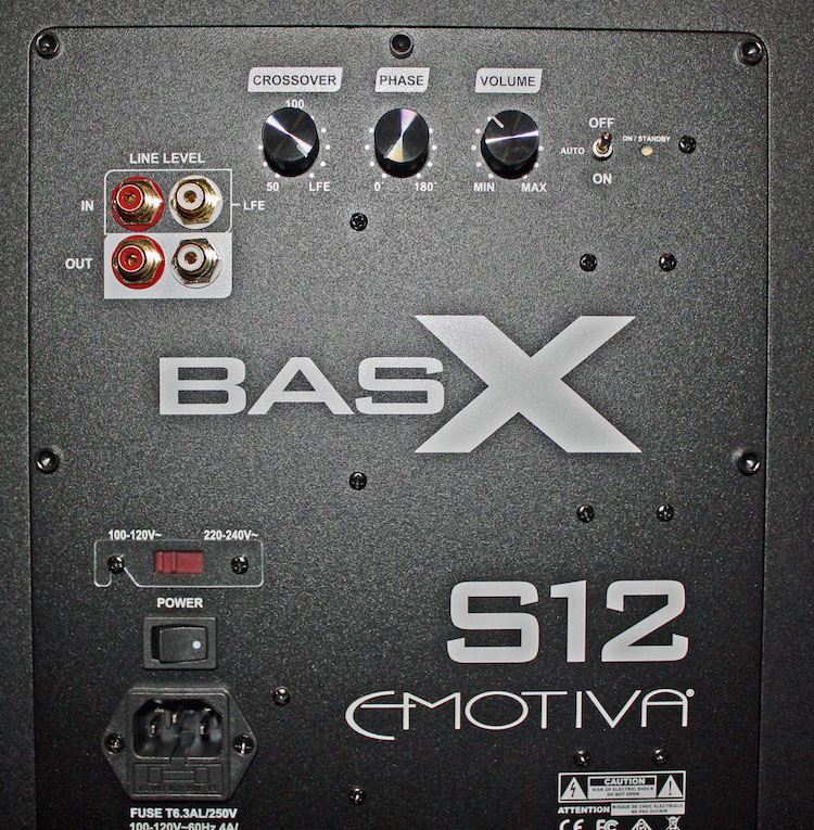 Emotiva BasX Home Theater Audio System - S12 Controls