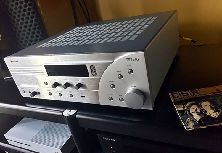 Outlaw Audio RR2160 Stereo Retro Receiver Front Angle View
