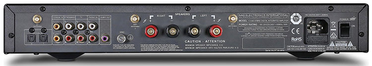 NAD C 338 Hybrid Digital Integrated Amplifier, Back View