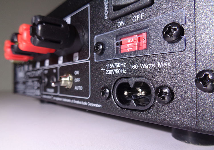 Emotiva BasX A-100 Stereo Flex Amplifier Rear Panel