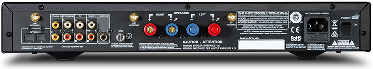 NAD C 338 Hybrid Digital Integrated Amplifier Rear View