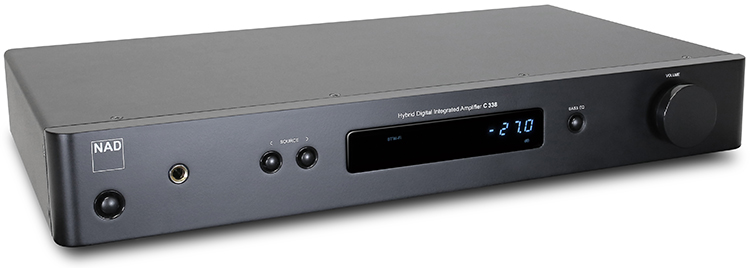 NAD C 338 Hybrid Digital Integrated Amplifier Front Angle View