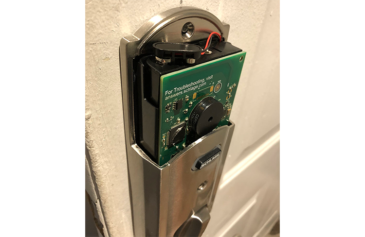 Schlage Connect BE469X Smart Lock Battery Compartment