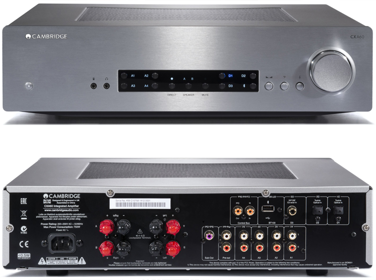 Cambridge Audio CXA60 Integrated Amplifier Front Back