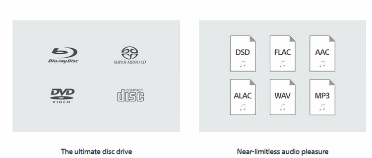 Disc and File Support for Sony BDPS6700. Add Ultra Blu-ray for UDP-700 and DVD-A on top of that for the UDP-800
