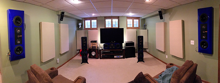Panoramic view of my home theater room