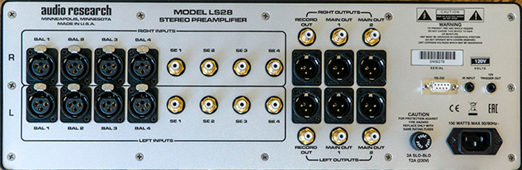 Audio Research LS28 Preamplifier Rear Panel