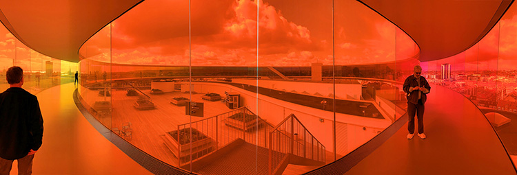 ARoS museum roof-top rainbow walkway
