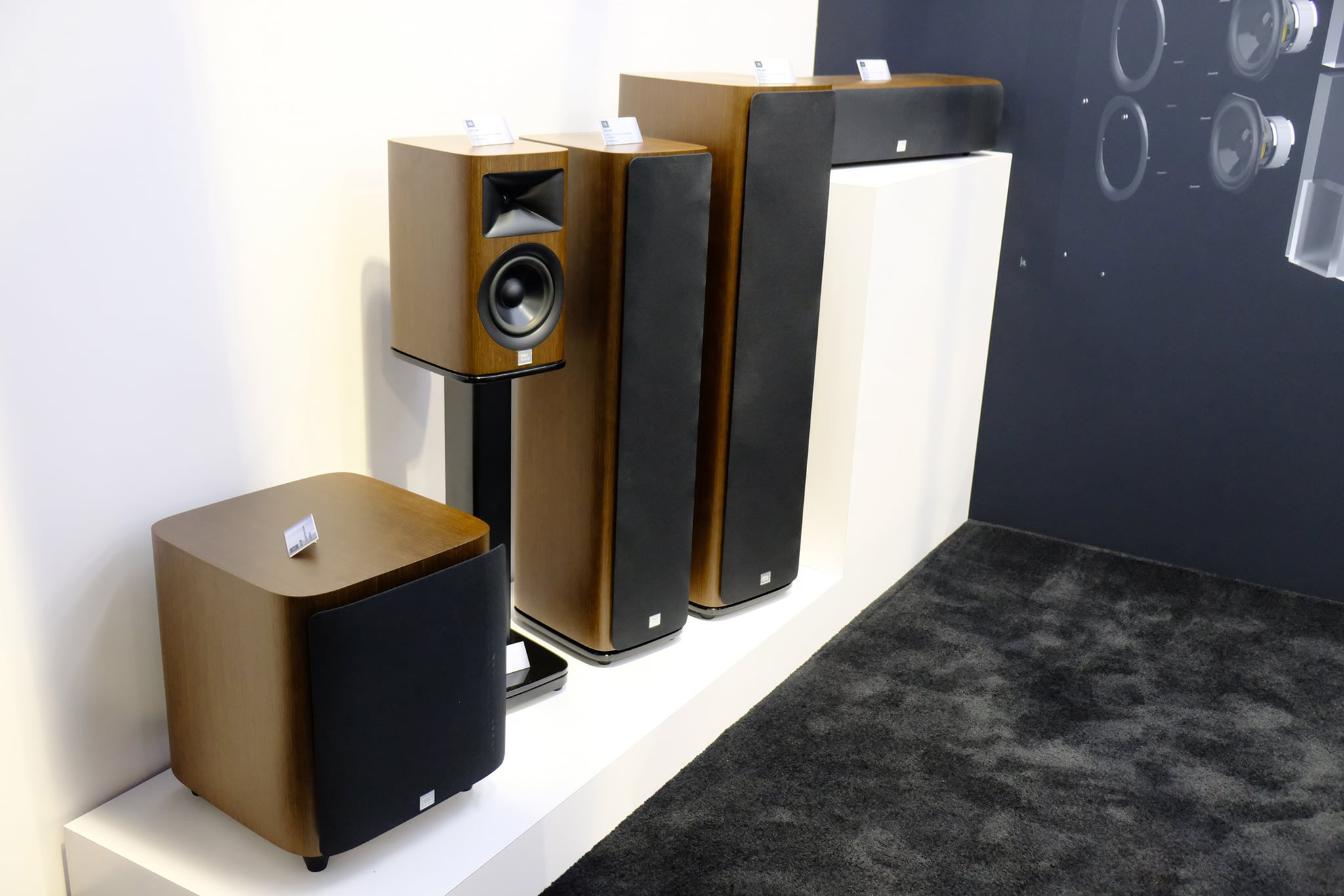 JBL HDI series of loudspeakers wood finish