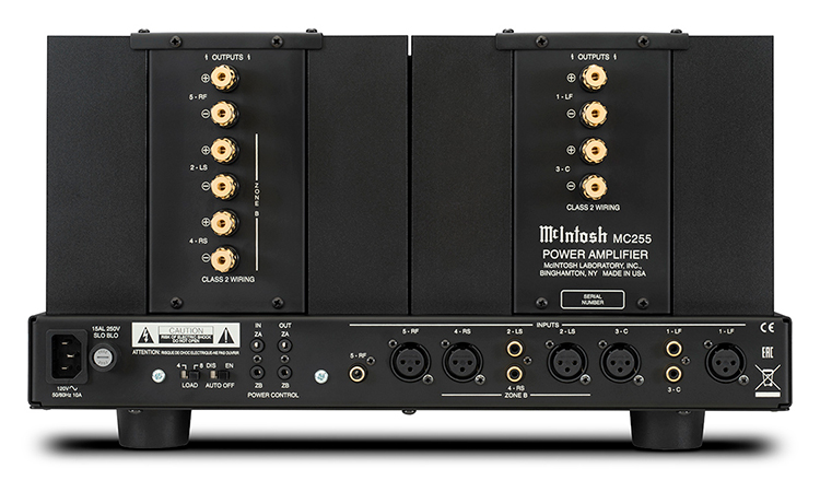 MC255 5-Channel Home Theater Amplifier Back