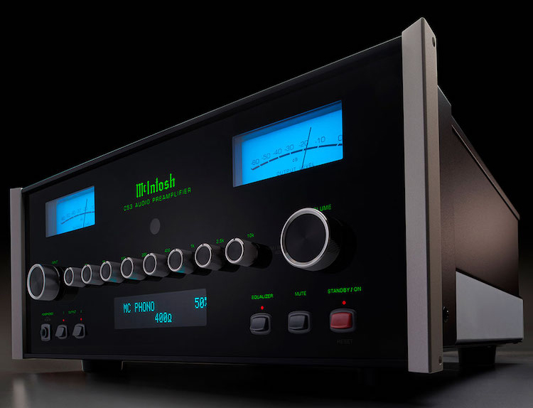 McIntosh C53 Stereo Preamplifier Front Angle