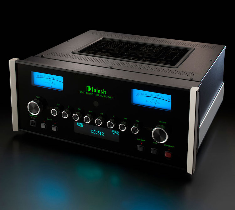 McIntosh C53 Stereo Preamplifier Top Angle