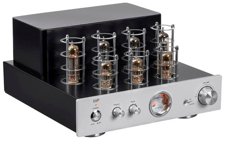 Monoprice Pure Tube Stereo Amplifier Front Angle