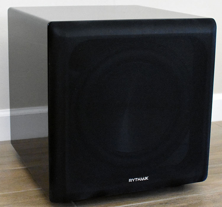 Rythmik F12SE subwoofer – front view with grille on