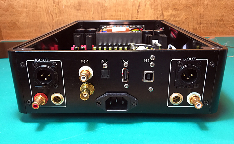 Back view of Audio-gd AS-1 DAC without Top
