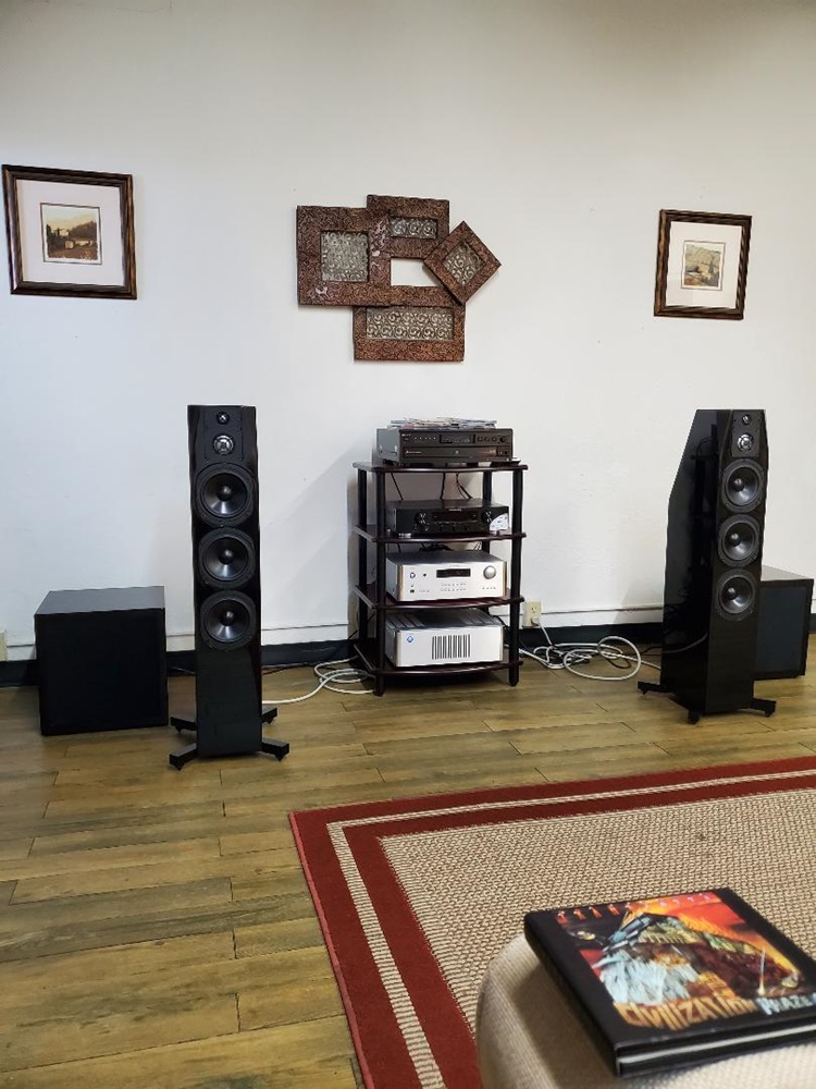 NHT C-4 Loudspeaker and CS-12 Subwoofer in use