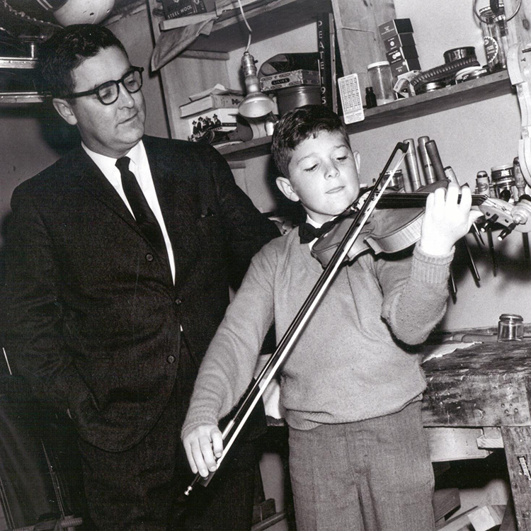 Paul Barton as a Child Playing Violin