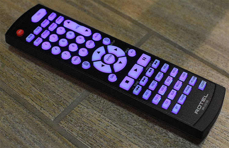 Rotel RAP-1580MKII infra-red backlit remote control
