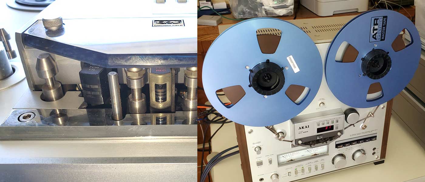 Analog Stereo Open Reel Tape Deck Recorder With Large Reels Stock
