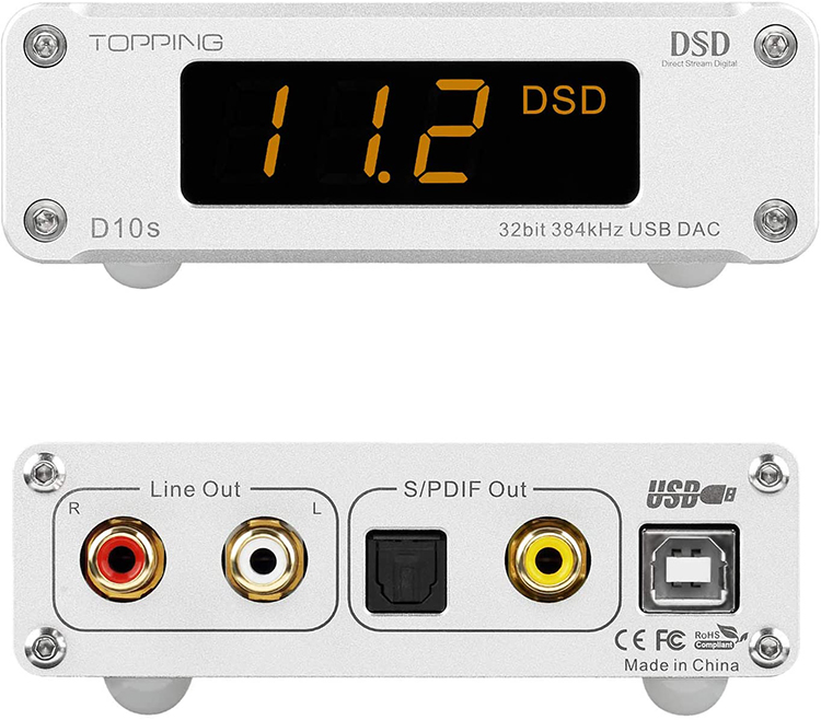 Topping D10s USB DAC front and back