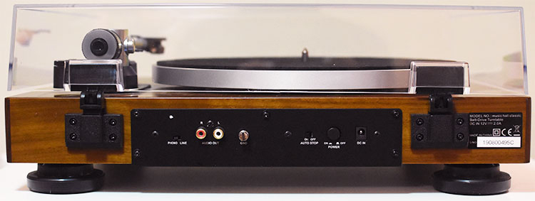 Music Hall Classic Turntable rear view
