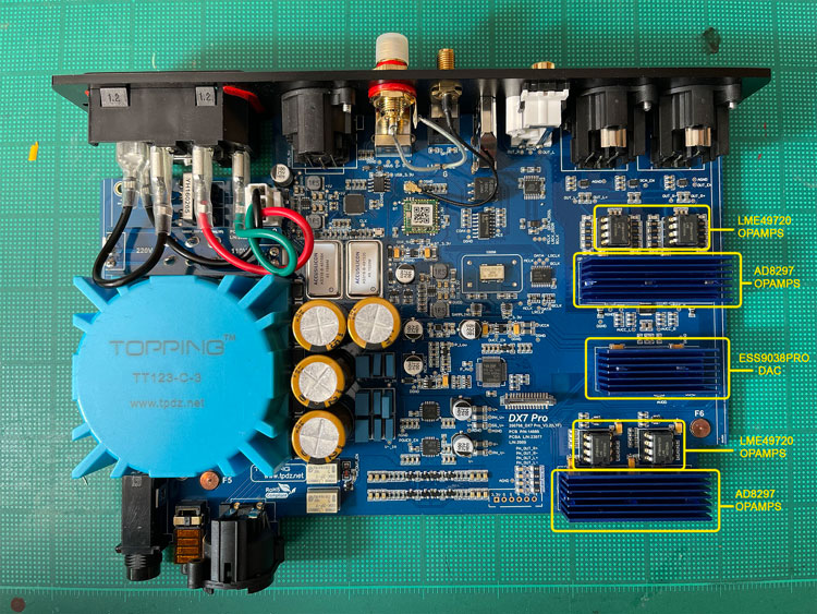 Topping DX7PRO Headphone Amplifier/DAC inside view
