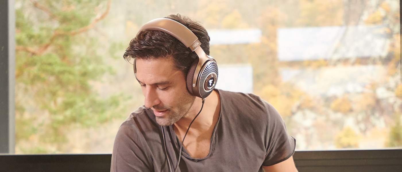 wearing the Focal Clear Mg Headphones